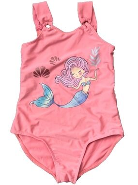 Young Hearts Swim Girl's Pink Mermaid One-Piece Swimsuit Size 6